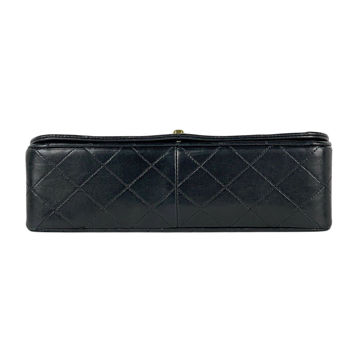 Chanel Quilted Single Flap Chain Shoulder Bag CC Logo Full Leather Black — view 5