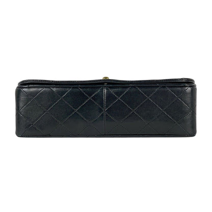 Chanel Quilted Single Flap Chain Shoulder Bag CC Logo Full Leather Black — view 5
