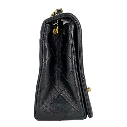 Chanel Quilted Single Flap Chain Shoulder Bag CC Logo Full Leather Black — view 4