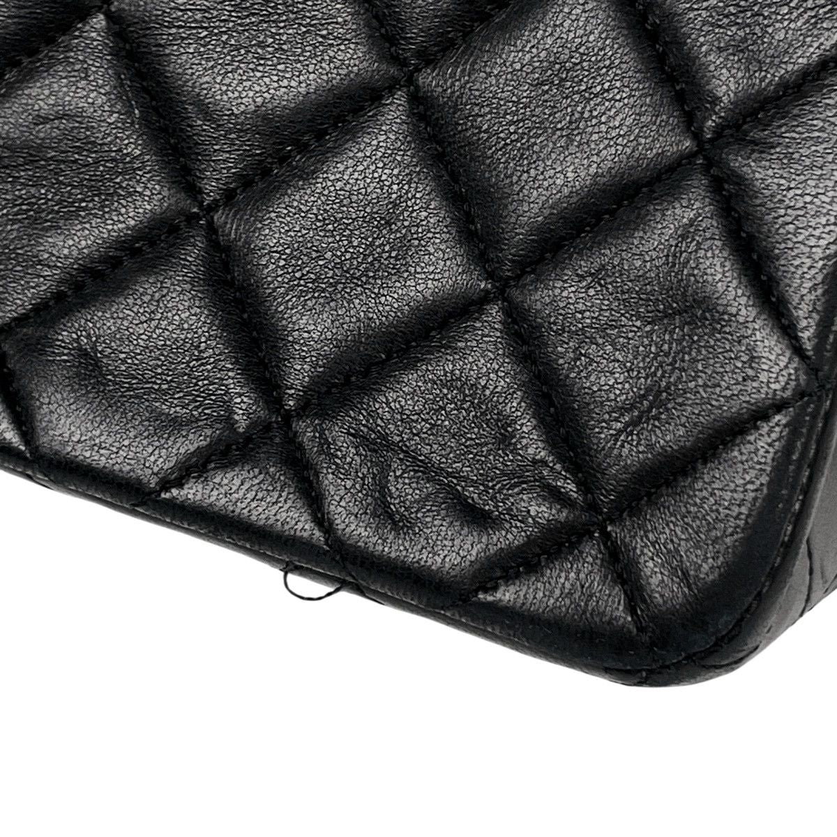 Chanel Quilted Single Flap Chain Shoulder Bag CC Logo Full Leather Black — view 8