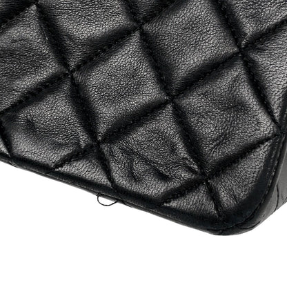 Chanel Quilted Single Flap Chain Shoulder Bag CC Logo Full Leather Black — view 8