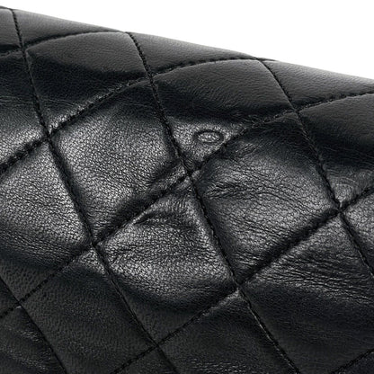 Chanel Quilted Single Flap Chain Shoulder Bag CC Logo Full Leather Black — view 9
