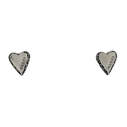Gucci Logo Earrings Heart Motif 925 Sterling Silver