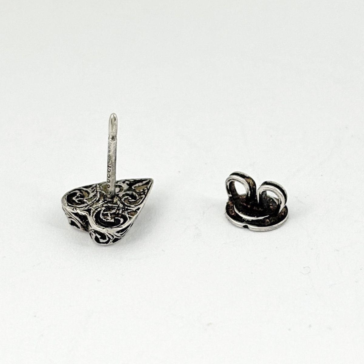 Gucci Logo Earrings Heart Motif 925 Sterling Silver — view 3