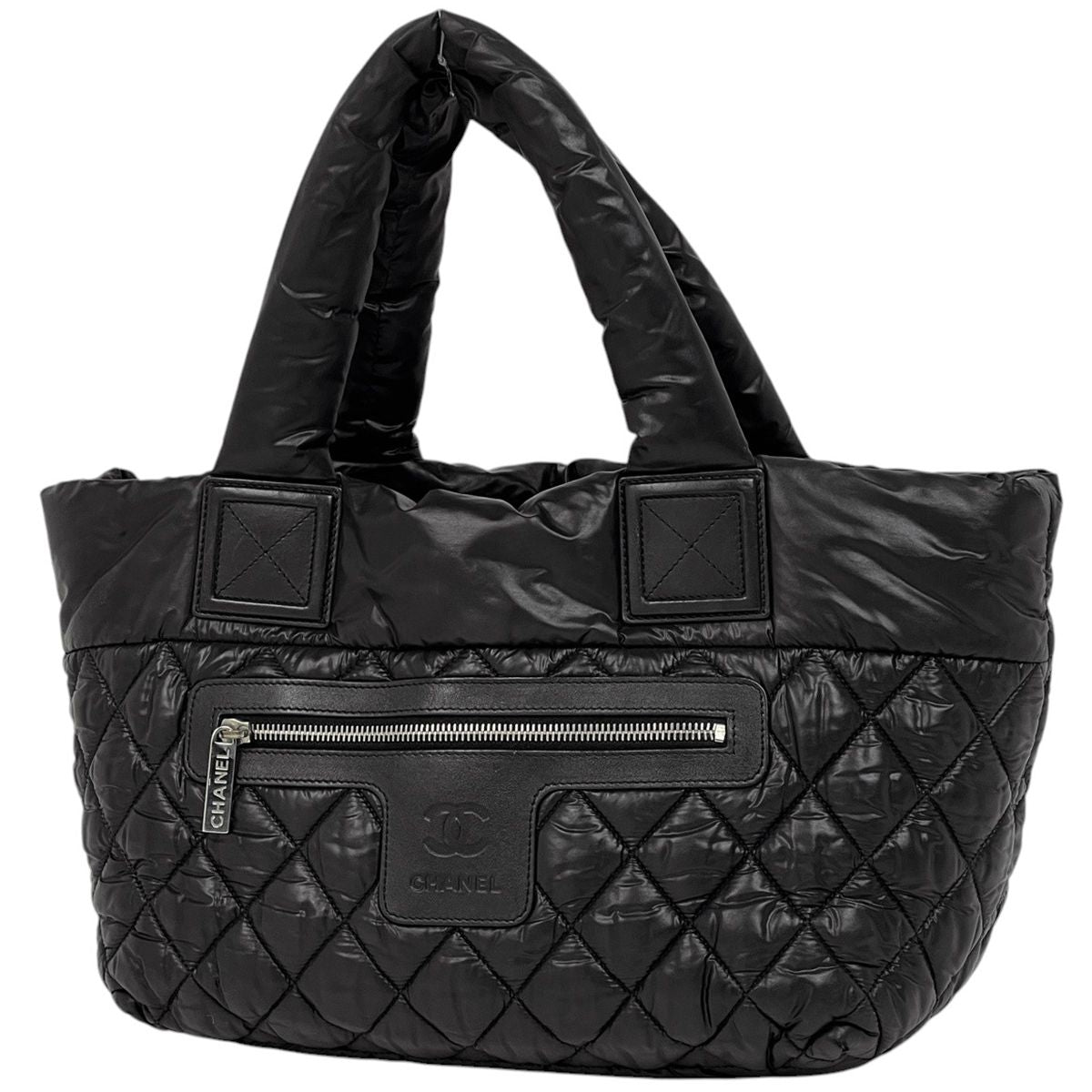 Chanel CC Logo Tote Nylon Black