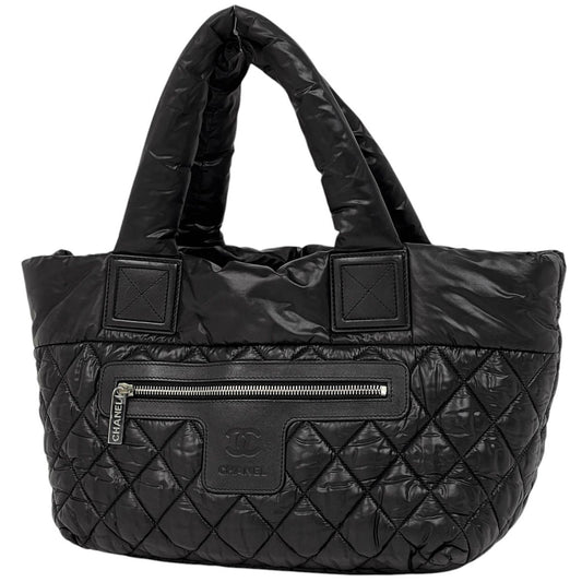 Chanel CC Logo Tote Nylon Black