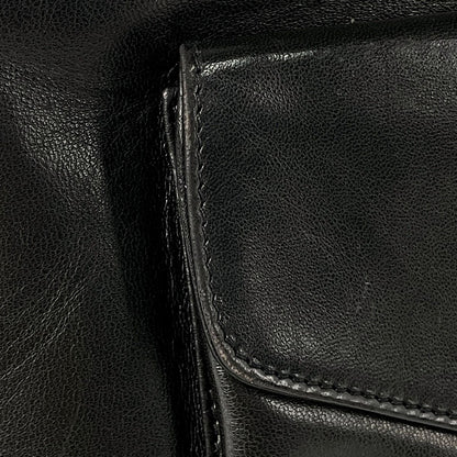 Chanel CC Logo Chain Tote Leather Black — view 7