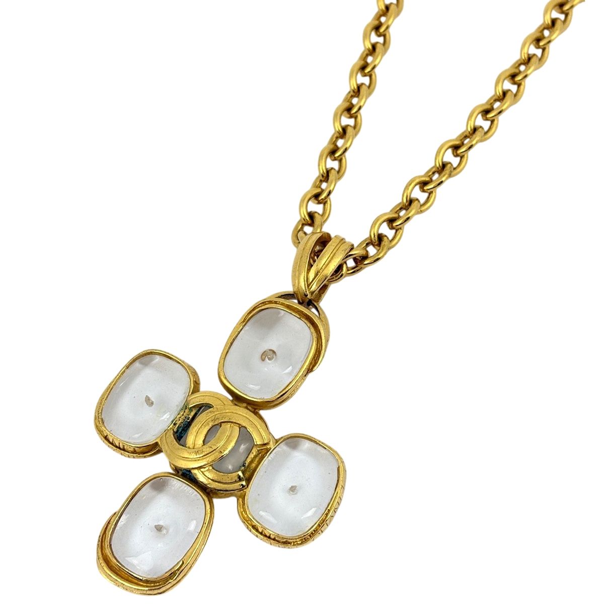 Chanel CC Logo Chain Necklace Gripoix Gold Plated