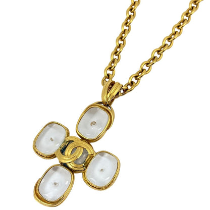 Chanel CC Logo Chain Necklace Gripoix Gold Plated