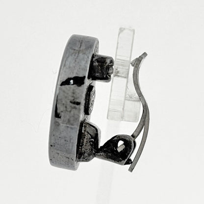 Chanel CC Logo Earrings Round Metal Black — view 2