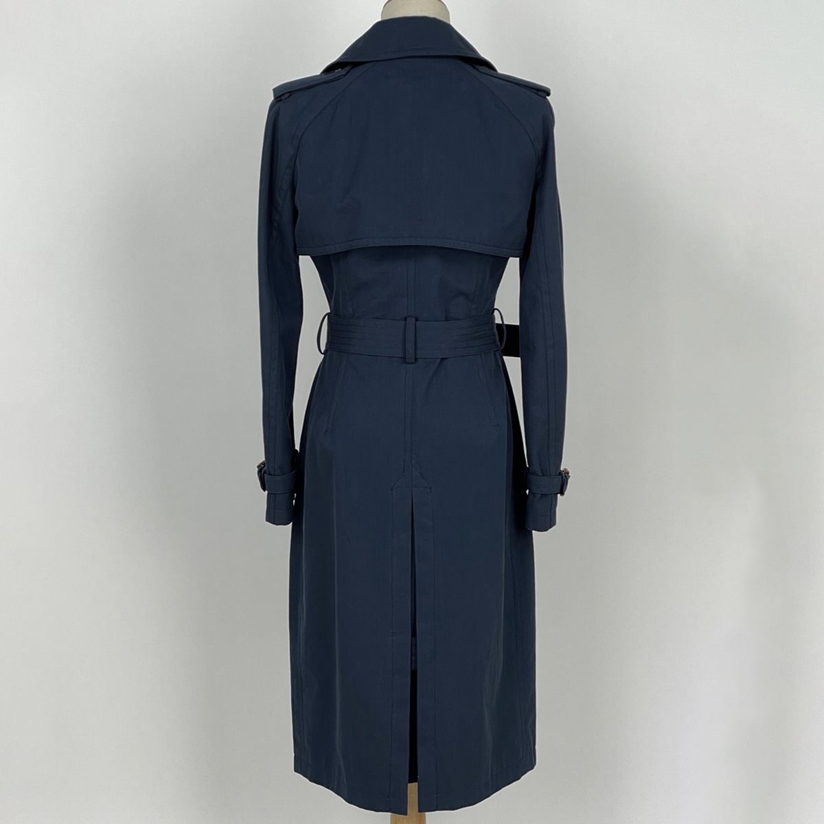 Gucci Bamboo Trench Coat Flora Cotton Navy