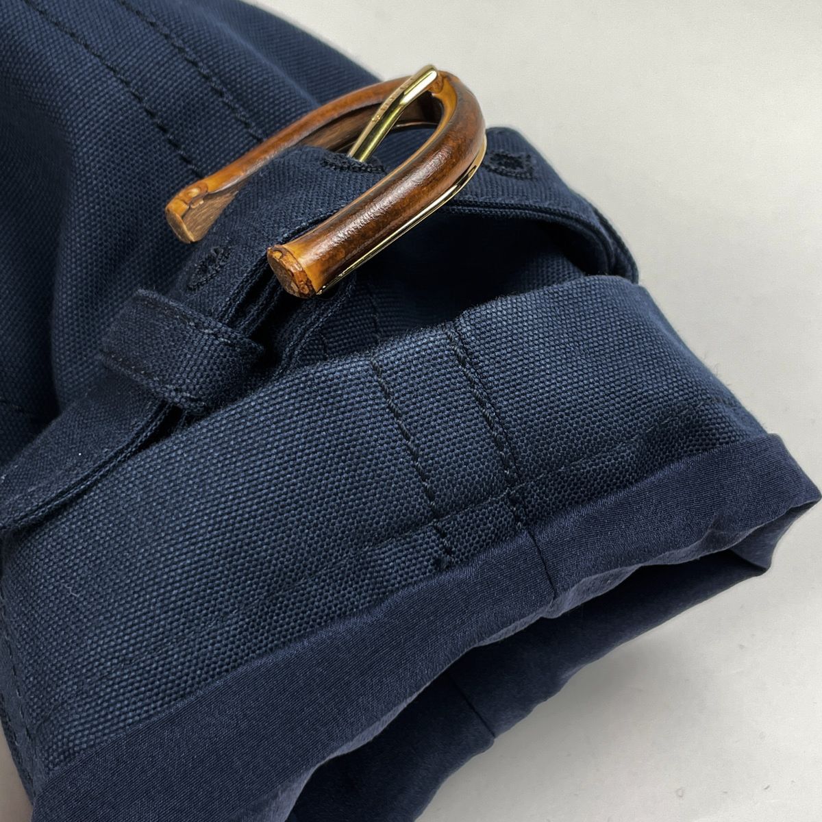 Gucci Bamboo Trench Coat Flora Cotton Navy — view 8