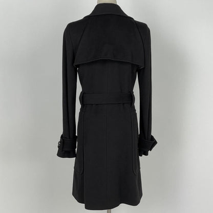 Celine Logo Button Long Coat Double Wool Black — view 3