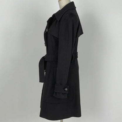 Celine Logo Button Long Coat Double Wool Black — view 2
