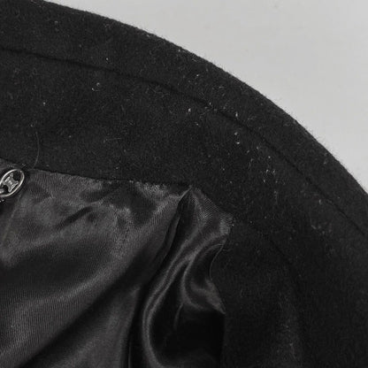 Celine Logo Button Long Coat Double Wool Black — view 7