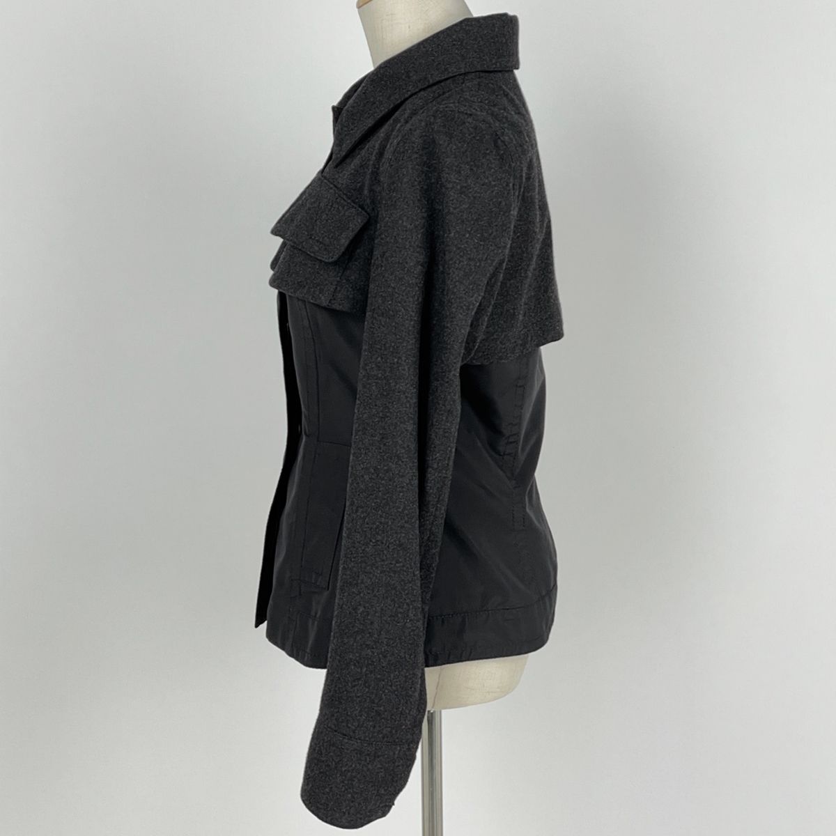 Celine Satin Jacket Gray Black — view 2