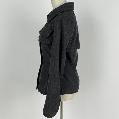 Celine Satin Jacket Gray Black — view 2