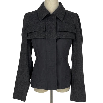 Celine Satin Jacket Gray Black