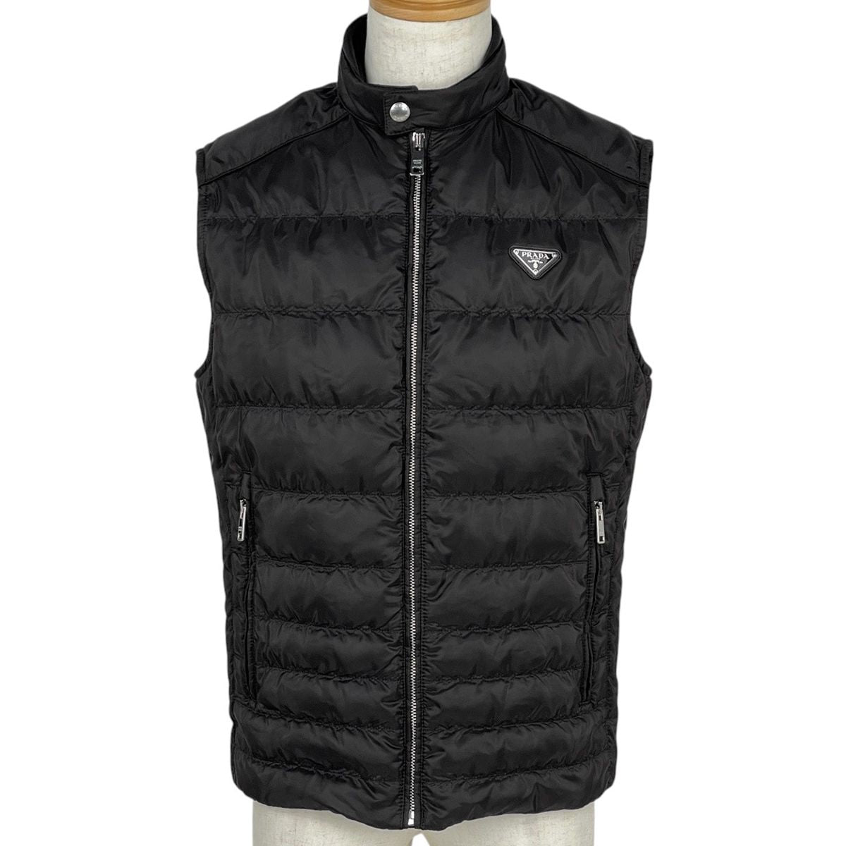 Prada Down Jacket Vest Zip Up Black