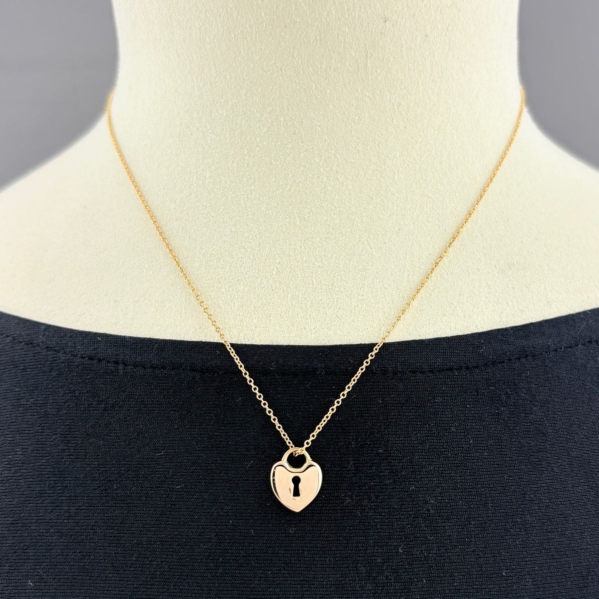 Tiffany & Co Heart Lock Necklace PG Pink Gold Pendant Key — view 3