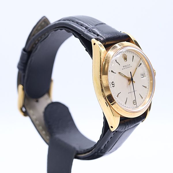 Rolex Oyster Date Precision Manual Winding White Dial Watch — view 2