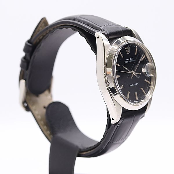 Rolex Oyster Precision Manual Winding Black Dial Watch — view 2