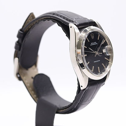 Rolex Oyster Precision Manual Winding Black Dial Watch — view 2