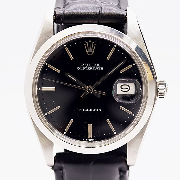 Rolex Oyster Precision Manual Winding Black Dial Watch
