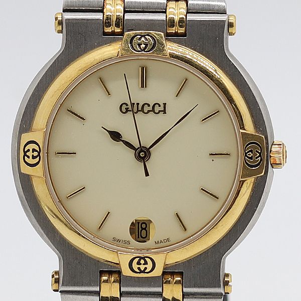 Gucci Quartz Ivory Dial Date Watch Tam