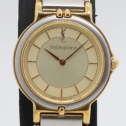 Saint Laurent Yves 2200 Quartz Champagne Dial Watch Tam