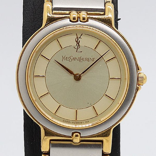 Saint Laurent Yves 2200 Quartz Champagne Dial Watch Tam