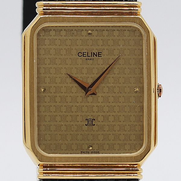 Celine Quartz Gold Dial Watch Tam