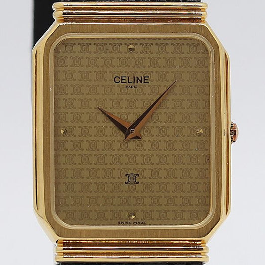 Celine Quartz Gold Dial Watch Tam