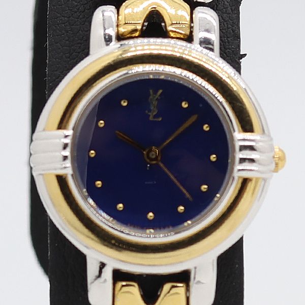 Saint Laurent Yves Quartz Blue Dial Watch Tam