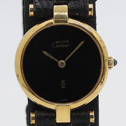 Cartier Must Vendome Quartz Black Dial Watch Tam