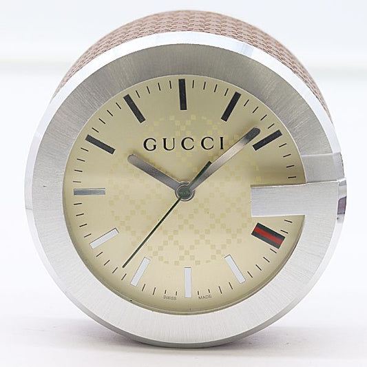 Gucci Table Clock Quartz Champagne Dial