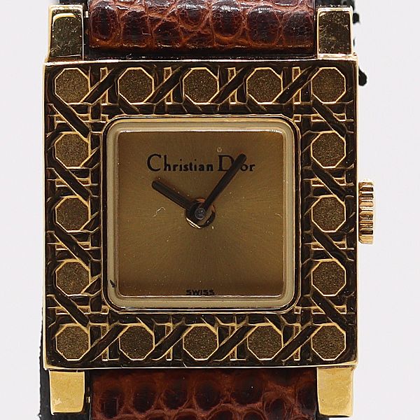 Dior Square Quartz Gold Dial Watch Mtm