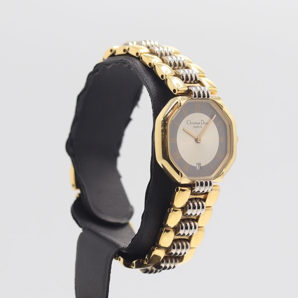 Dior Octagon Quartz Date Silver Black Dial Watch Nam — view 2
