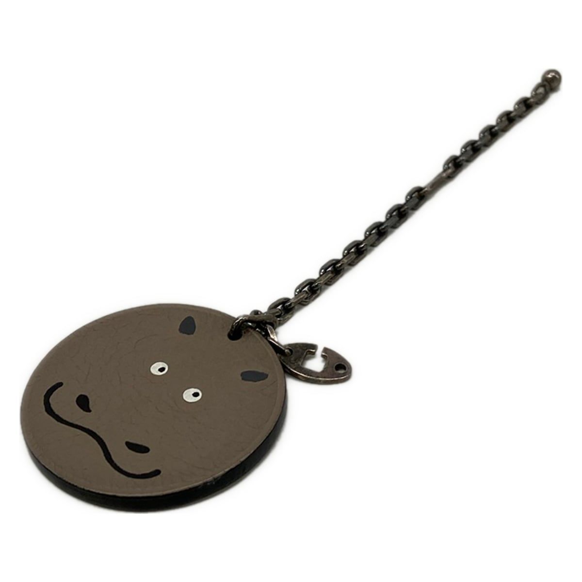 Hermes Key Holder Animal Key Gray Cabas
