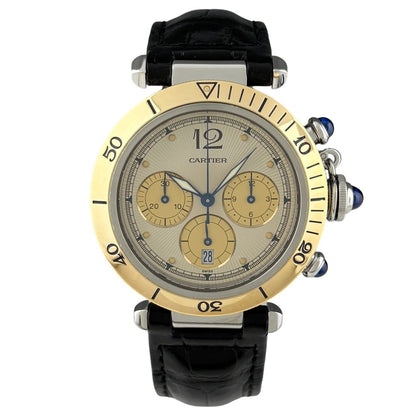 Cartier Pasha Watch SS YG Leather Quartz Ivory — view 2