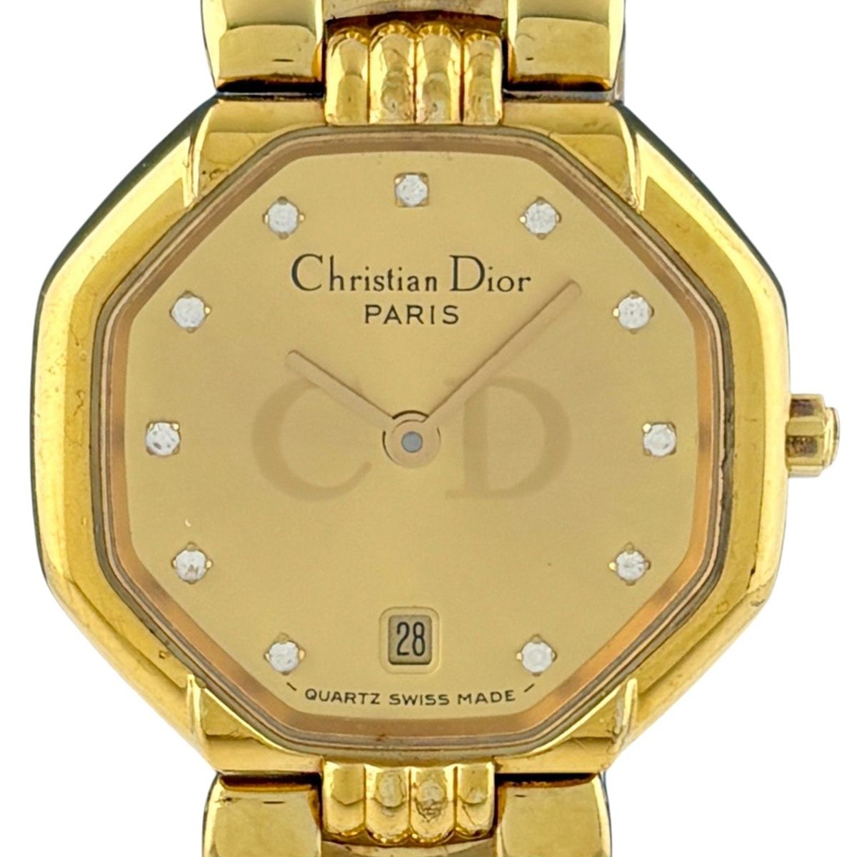 Dior Octagon 48.153 Watch SS Quartz Gold