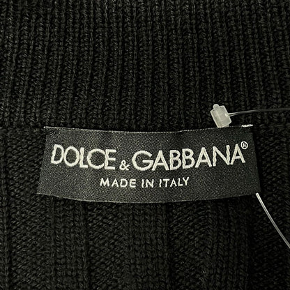 Dolce & Gabbana Cardigan 46 S Black Shawl Collar Crown Button Wool — view 3