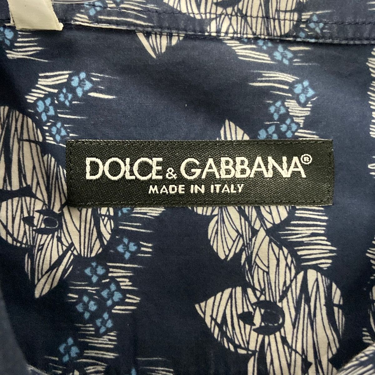 Dolce & Gabbana Long Sleeve Shirt 16 41 Navy White Floral Pattern — view 3