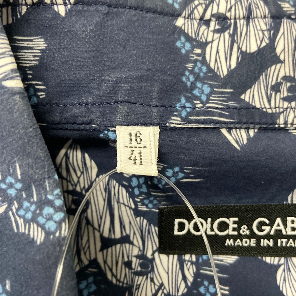 Dolce & Gabbana Long Sleeve Shirt 16 41 Navy White Floral Pattern — view 5