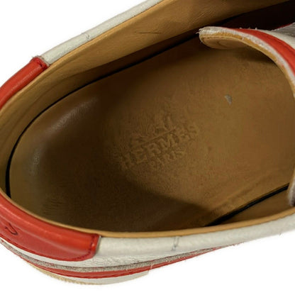 Hermes Sneakers 38.5 White Red Logo Insole Not Removable Leather — view 5