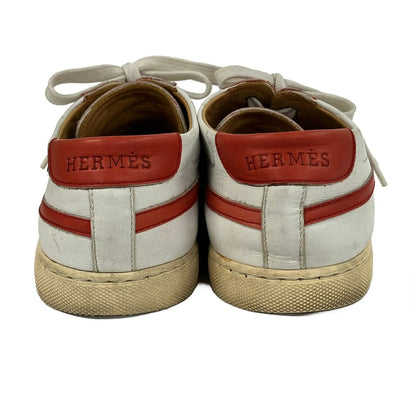 Hermes Sneakers 38.5 White Red Logo Insole Not Removable Leather — view 3