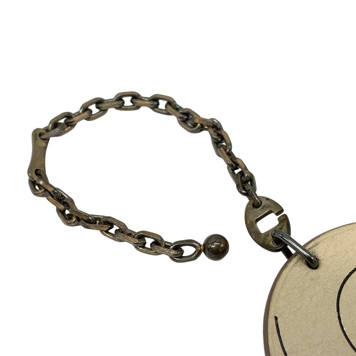 Hermes Key Holder Animal Charm Light Beige White Red Silver Snake Zodiac Leather — view 5