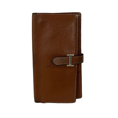 Hermes Wallet Bearn Souffle Brown Fonce Gold