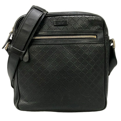 Gucci Shoulder Bag Bright Diamante Black Leather