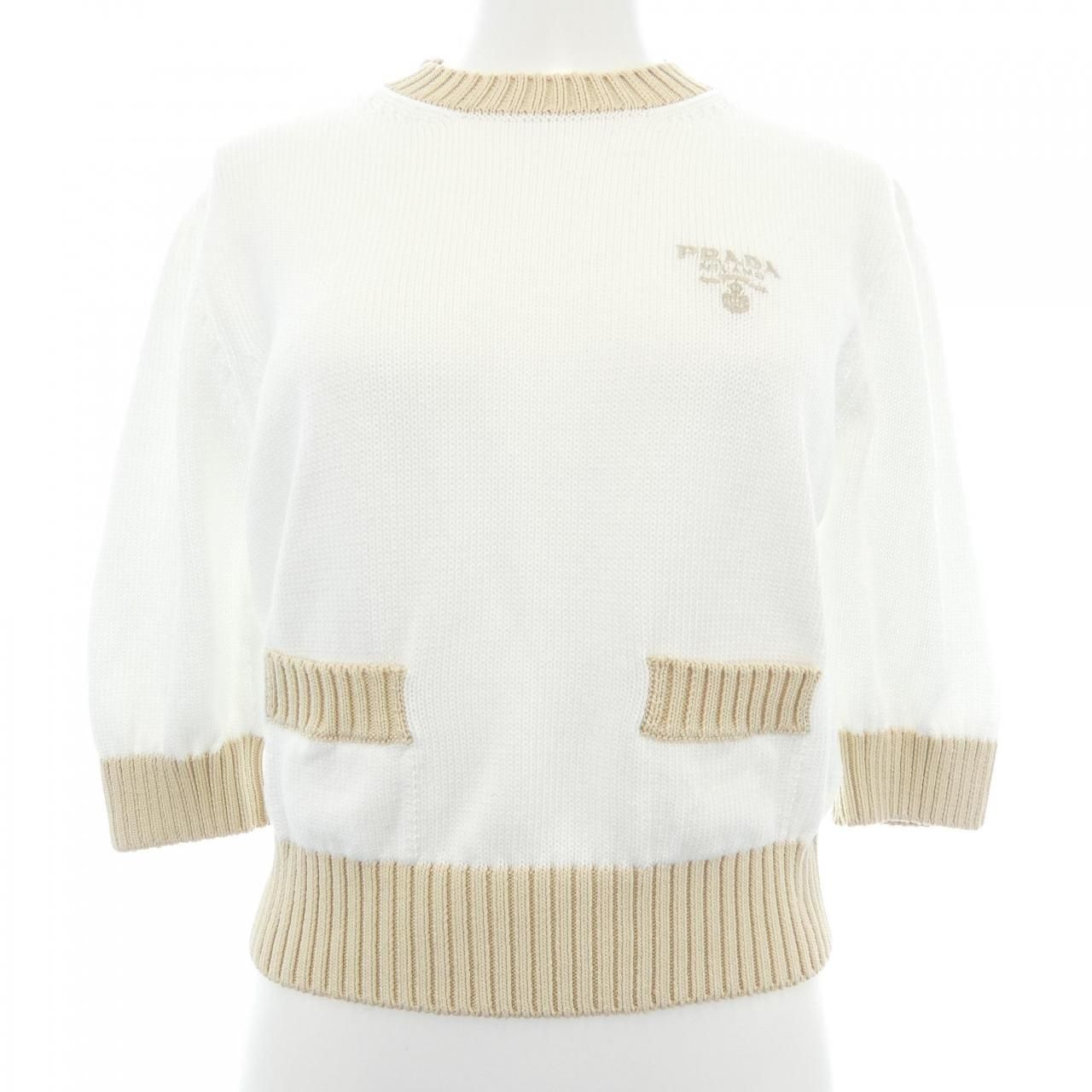 Prada Cotton Crew Neck Sweater Knit